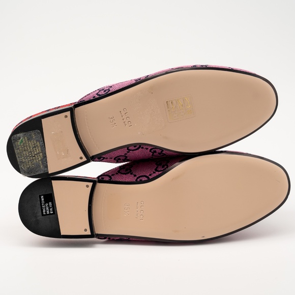 size 35.5G 5.5 US Gucci Princetown Blue Pink GG Canvas Mules Slipper Sandals - Picture 5 of 11